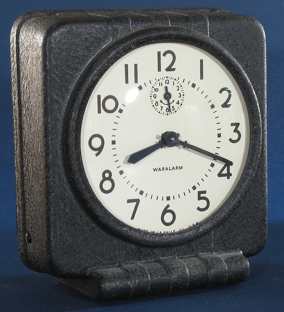 Westclox Waralarm Molded Fiber Case. Westclox Waralarm Molded Fiber Case Clock Example Photo