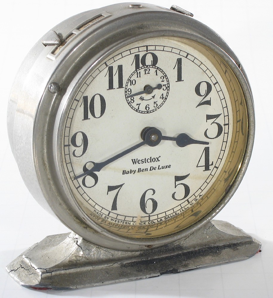 Westclox Baby Ben Style 2 Nickel Non Luminous. Westclox Baby Ben Style 2 Nickel Non Luminous Clock Example Photo