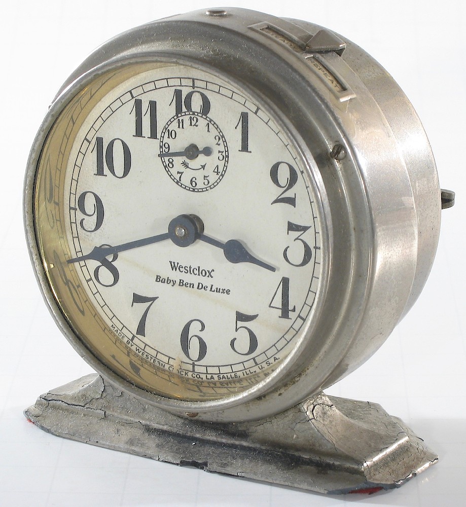 Westclox Baby Ben Style 2 Nickel Non Luminous. Westclox Baby Ben Style 2 Nickel Non Luminous Clock Example Photo