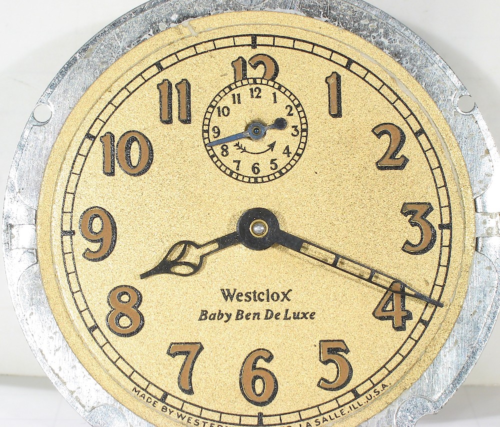 Westclox Baby Ben Style 2 Green Crackle Luminous. Westclox Baby Ben Style 2 Green Crackle Luminous Clock Example Photo