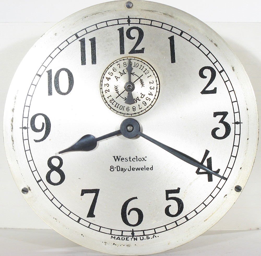 Westclox 8 Day Alarm Bakelite Ridged Round Top. Westclox 8 Day Alarm Bakelite Ridged Round Top Clock Example Photo