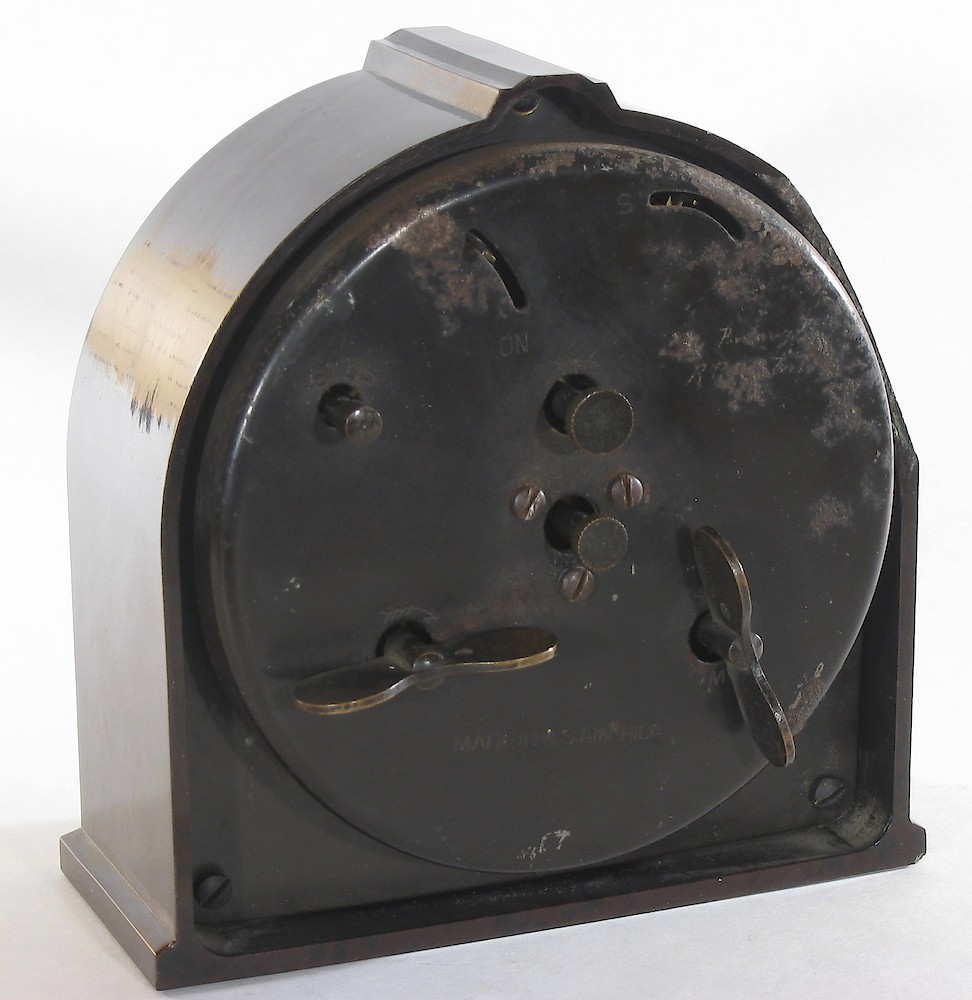 Westclox 8 Day Alarm Bakelite Ridged Round Top. Westclox 8 Day Alarm Bakelite Ridged Round Top Clock Example Photo