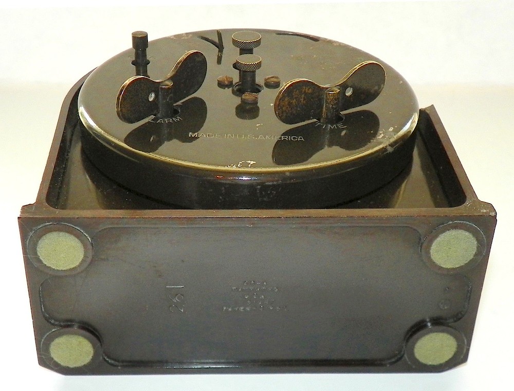 Westclox 8 Day Alarm Bakelite Ridged Round Top. Westclox 8 Day Alarm Bakelite Ridged Round Top Clock Example Photo