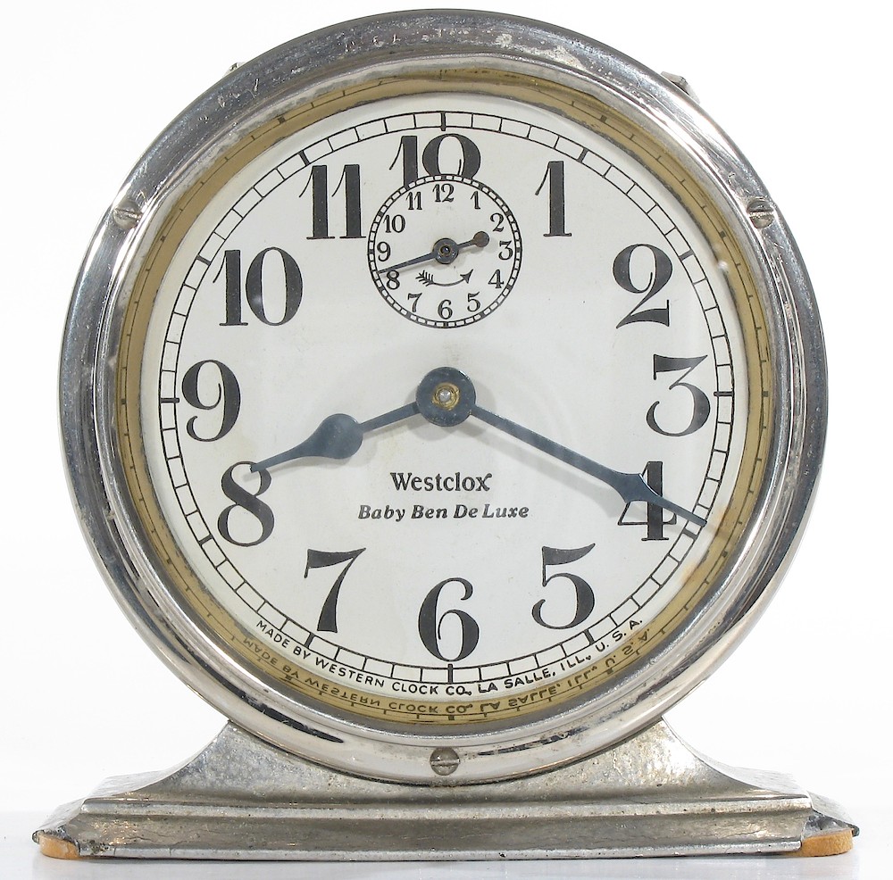 Westclox Baby Ben Style 2 Nickel Non Luminous. Westclox Baby Ben Style 2 Nickel Non Luminous Clock Example Photo