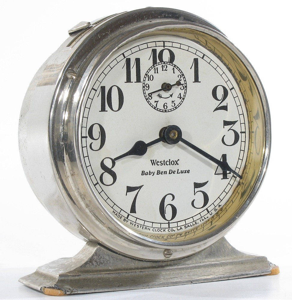 Westclox Baby Ben Style 2 Nickel Non Luminous. Westclox Baby Ben Style 2 Nickel Non Luminous Clock Example Photo