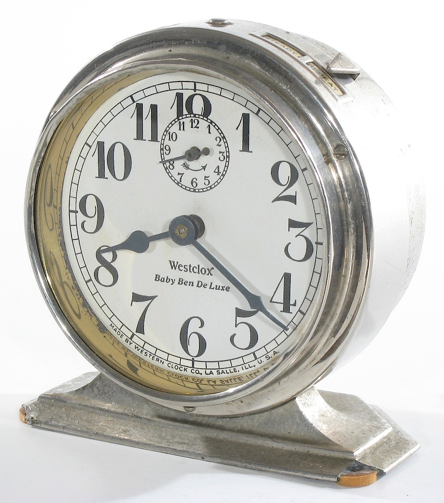 Westclox Baby Ben Style 2 Nickel Non Luminous. Westclox Baby Ben Style 2 Nickel Non Luminous Clock Example Photo