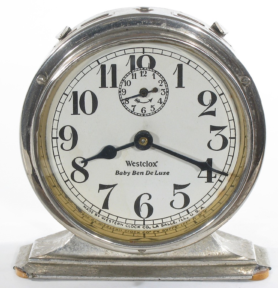 Westclox Baby Ben Style 2 Nickel Non Luminous. Westclox Baby Ben Style 2 Nickel Non Luminous Clock Example Photo