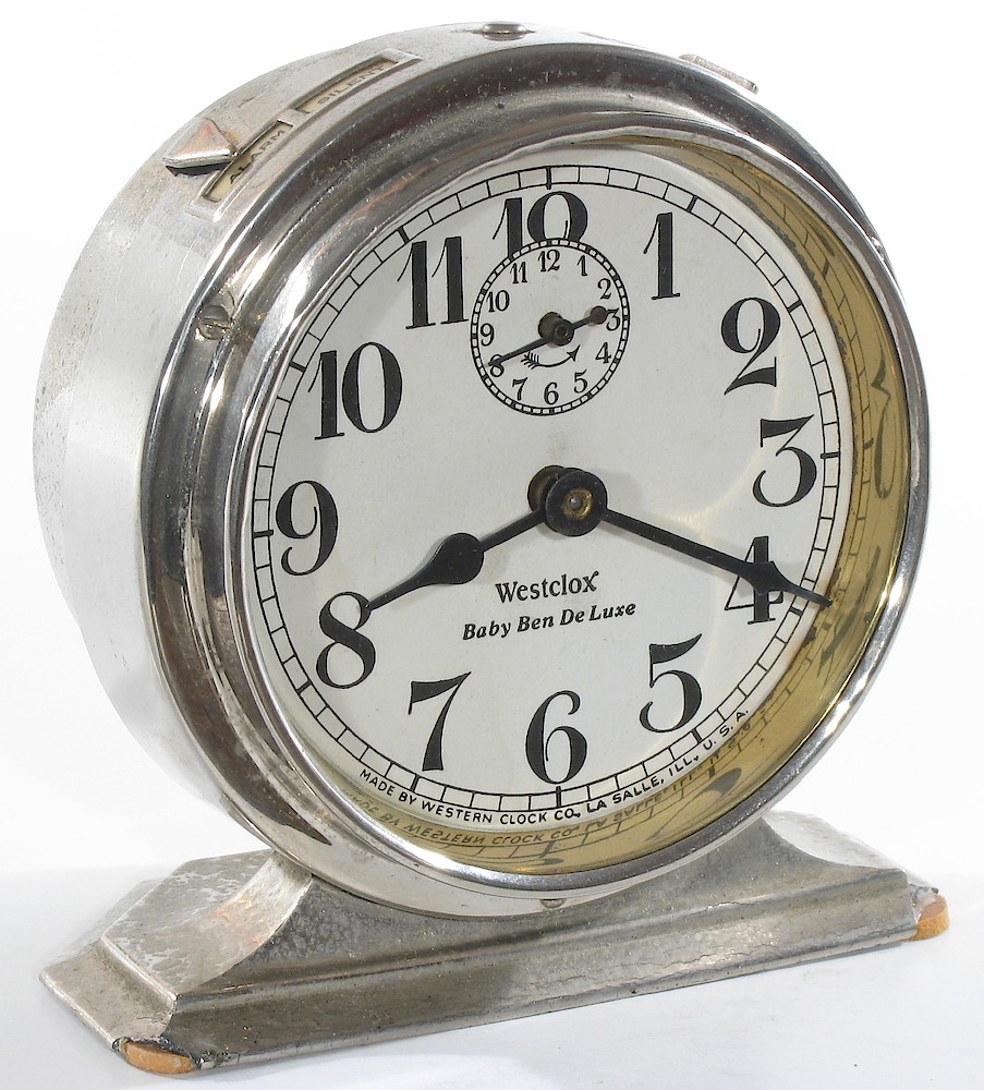 Westclox Baby Ben Style 2 Nickel Non Luminous. Westclox Baby Ben Style 2 Nickel Non Luminous Clock Example Photo