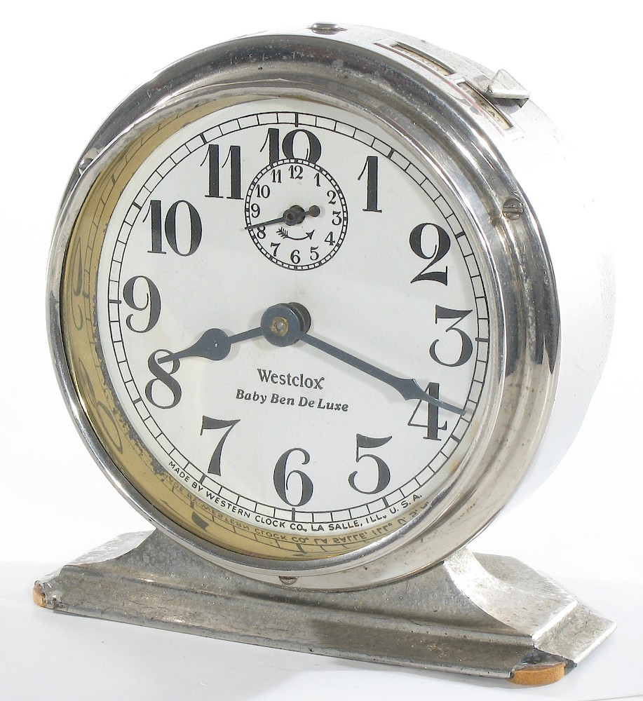 Westclox Baby Ben Style 2 Nickel Non Luminous. Westclox Baby Ben Style 2 Nickel Non Luminous Clock Example Photo