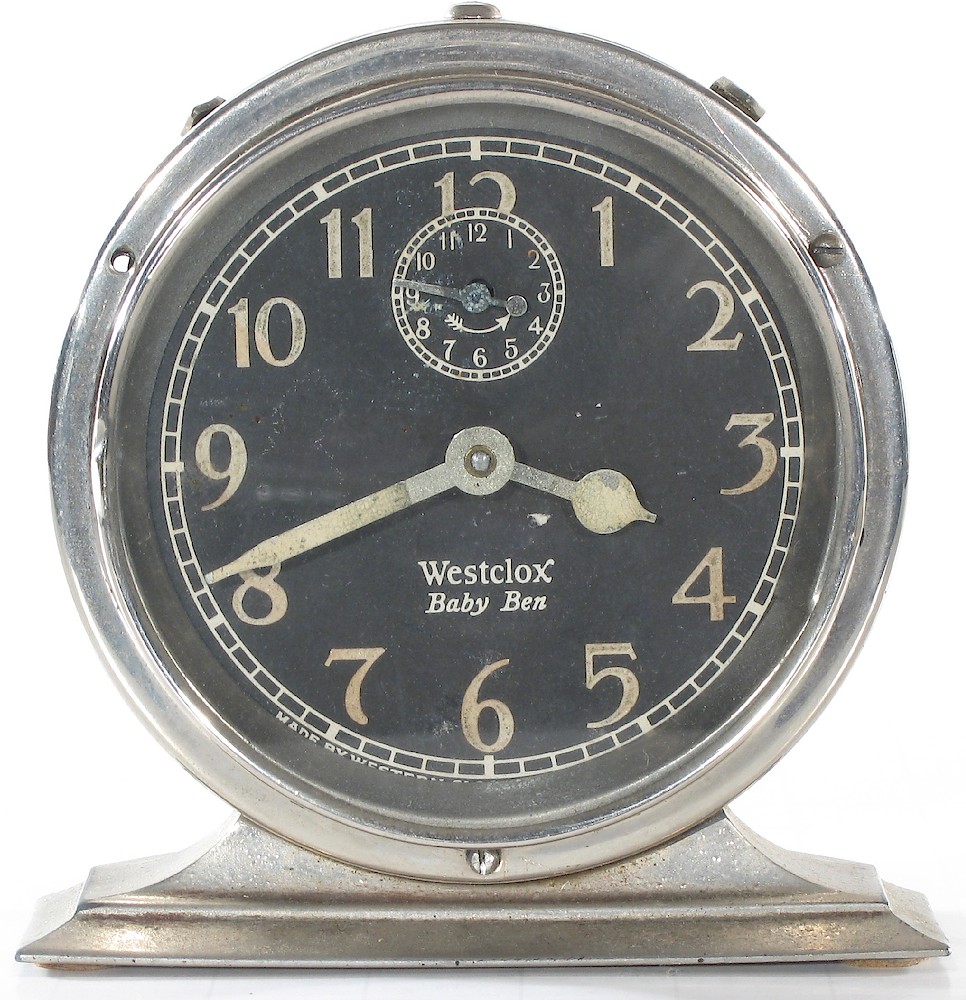 Westclox Baby Ben Style 2 Nickel Luminous. Westclox Baby Ben Style 2 Nickel Luminous Clock Example Photo