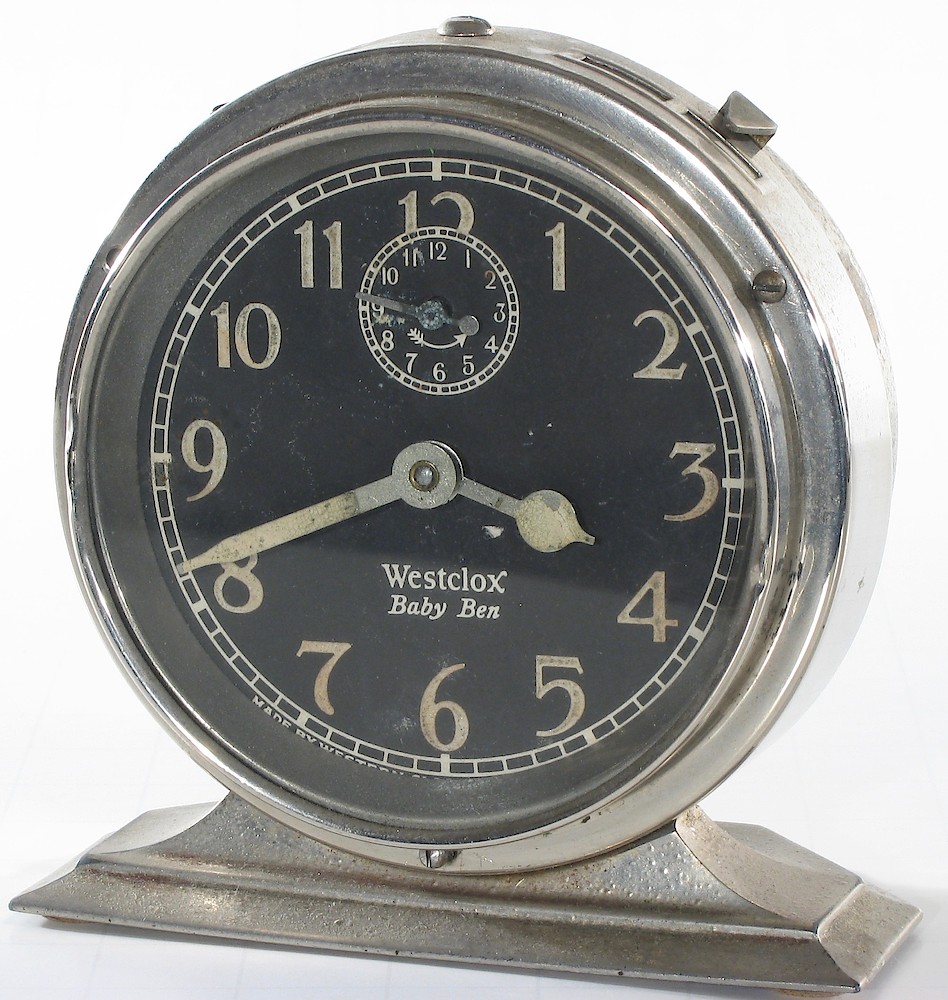 Westclox Baby Ben Style 2 Nickel Luminous. Westclox Baby Ben Style 2 Nickel Luminous Clock Example Photo