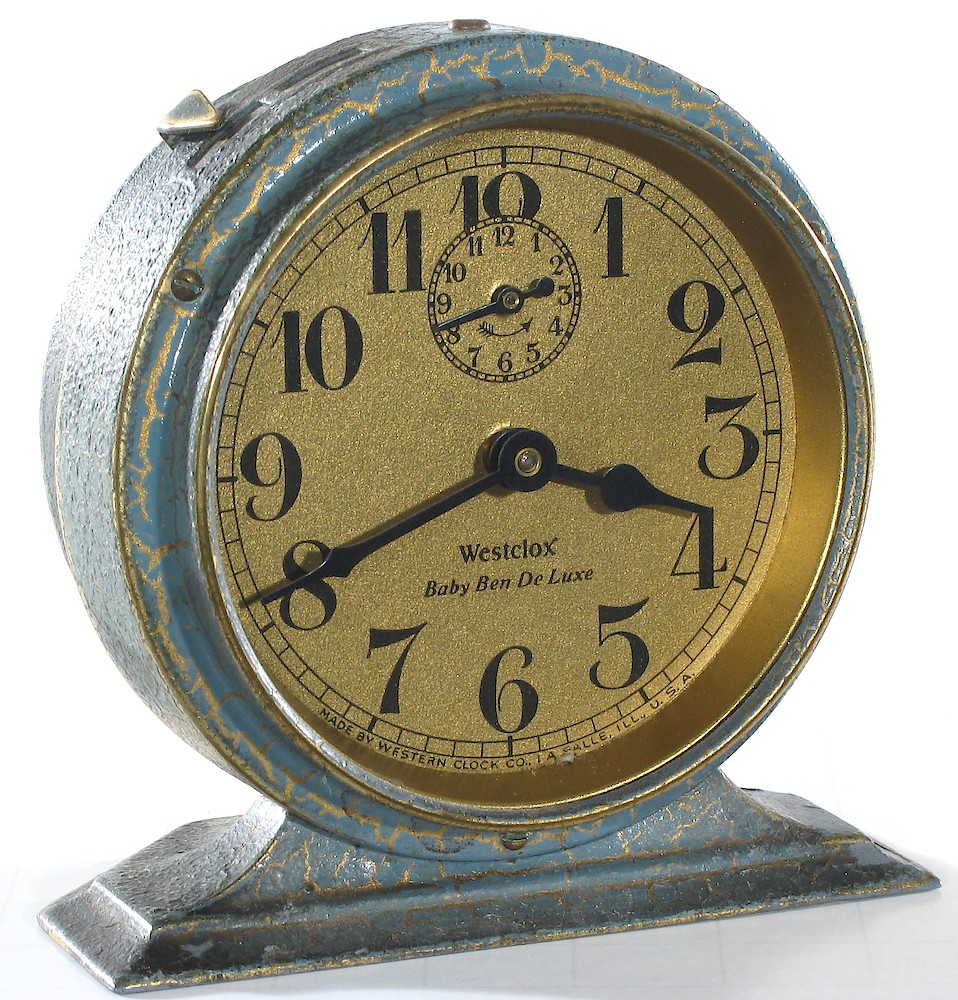 Westclox Baby Ben Style 2 Blue Crackle Non Luminous. Westclox Baby Ben Style 2 Blue Crackle Non Luminous Clock Example Photo