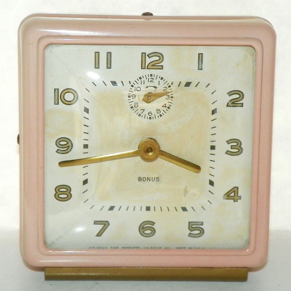 Westclox Columbia Bonus Pink Plain. Westclox Columbia Bonus Pink Plain Clock Example Photo