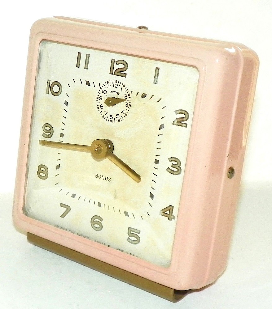 Westclox Columbia Bonus Pink Plain. Westclox Columbia Bonus Pink Plain Clock Example Photo