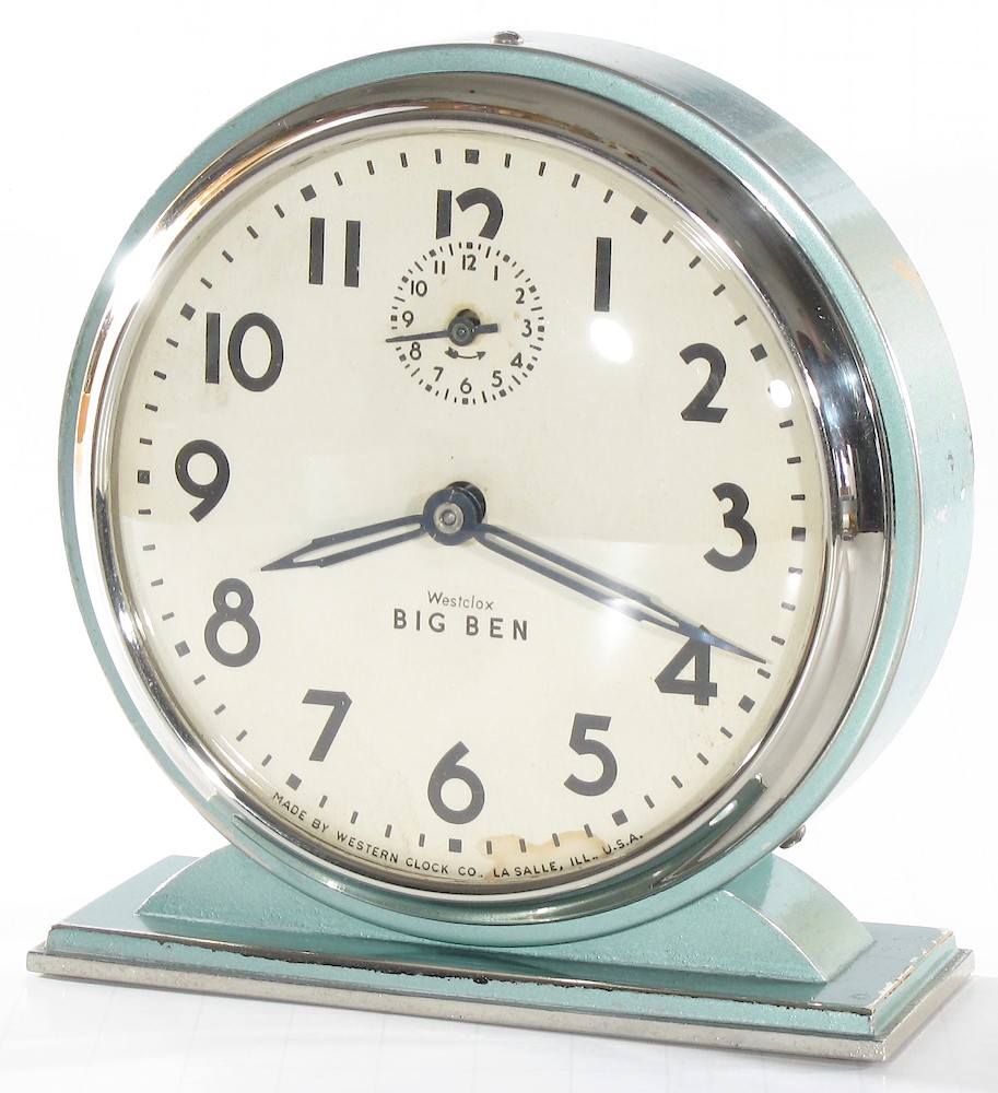 Westclox Big Ben Style 4 Chime Alarm Green Plain. Westclox Big Ben Style 4 Chime Alarm Green Plain Clock Example Photo