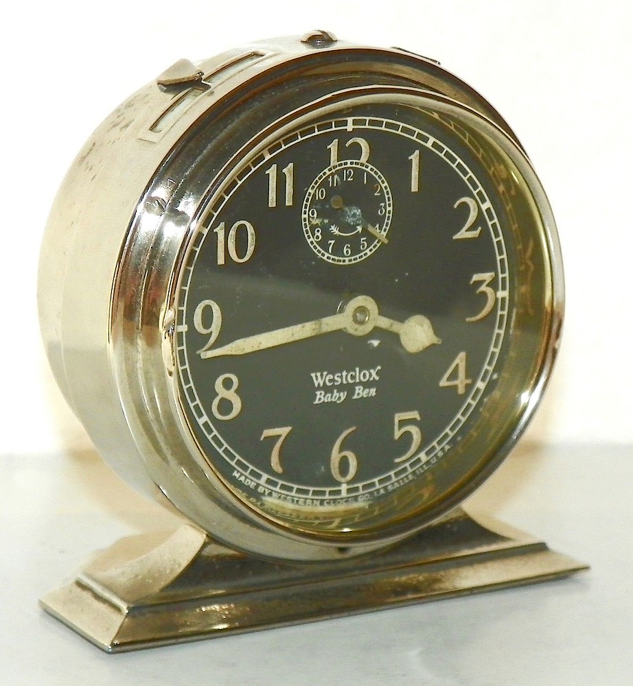 Westclox Baby Ben Style 2 Nickel Luminous. Westclox Baby Ben Style 2 Nickel Luminous Clock Example Photo