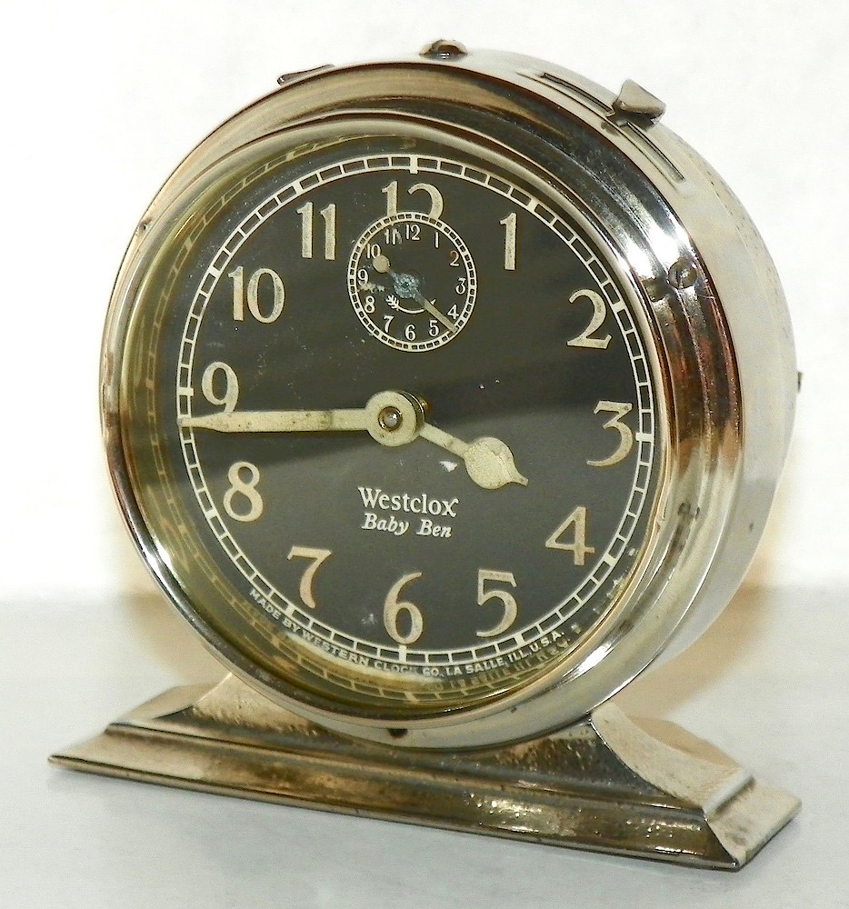 Westclox Baby Ben Style 2 Nickel Luminous. Westclox Baby Ben Style 2 Nickel Luminous Clock Example Photo