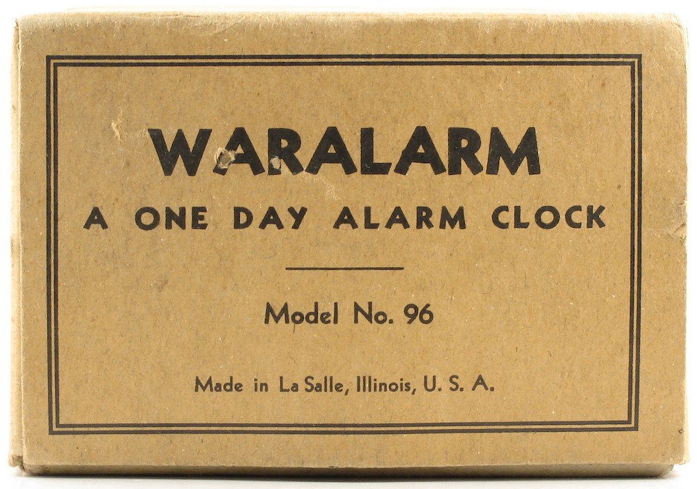 Westclox Waralarm Ivory Metal Case. Box Logo End