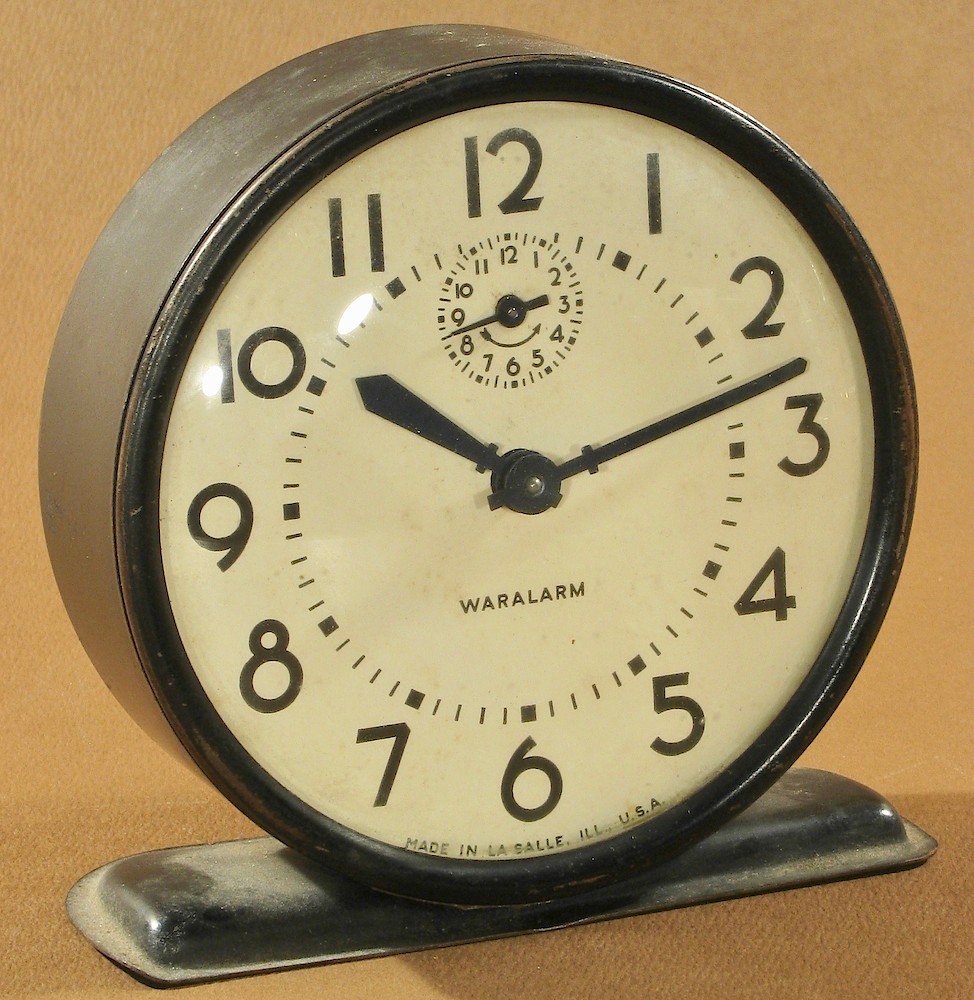 Westclox Waralarm Black Metal Case. Westclox Waralarm Black Metal Case Clock Example Photo