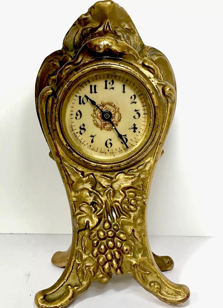 Westclox Vine Gold Plate. Westclox Vine Gold Plate Clock Example Photo