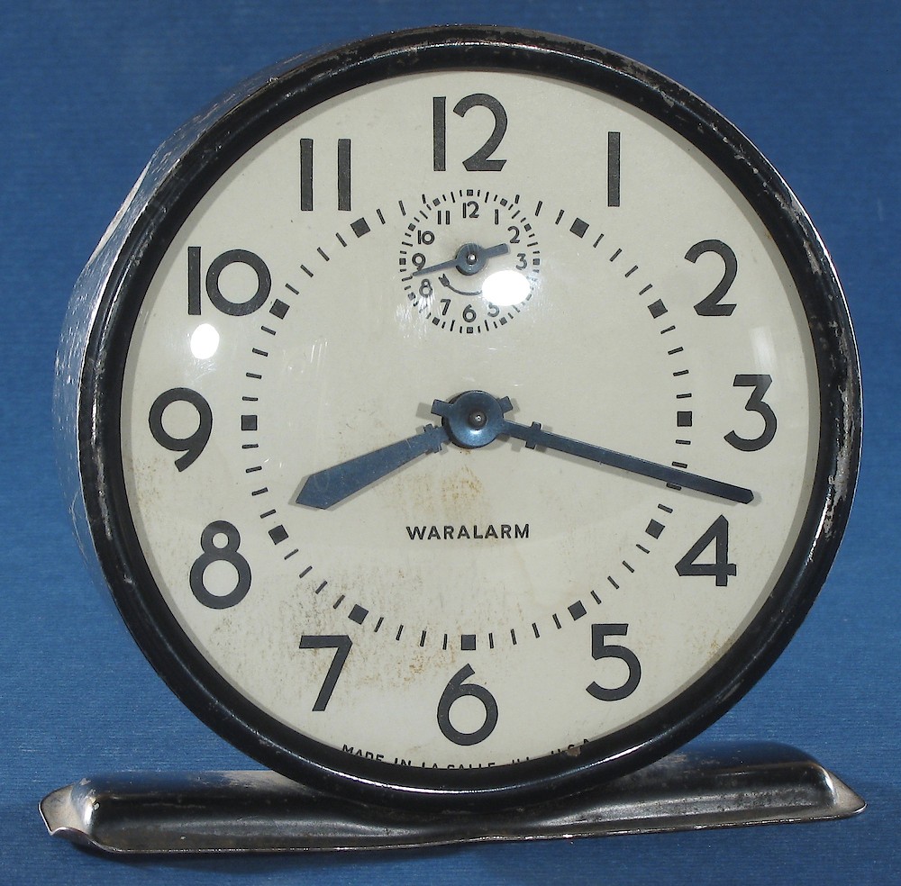 Westclox Waralarm Black Metal Case. Westclox Waralarm Black Metal Case Clock Example Photo