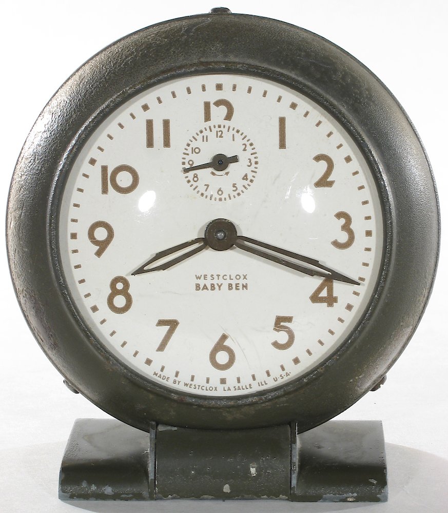 Westclox Baby Ben Style 5 Olive Drab Plain. Westclox Baby Ben Style 5 Olive Drab Plain Clock Example Photo