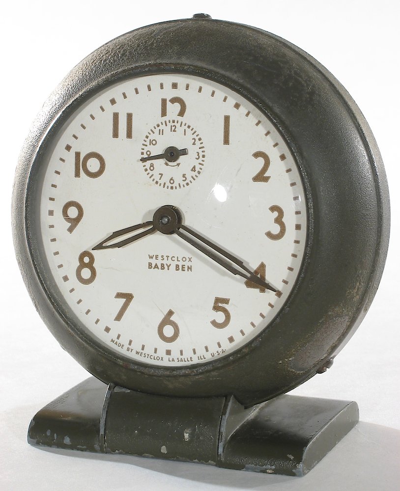 Westclox Baby Ben Style 5 Olive Drab Plain. Westclox Baby Ben Style 5 Olive Drab Plain Clock Example Photo