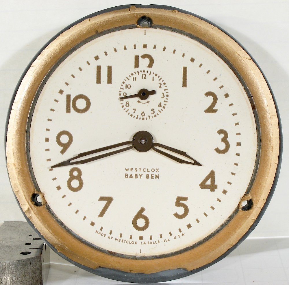 Westclox Baby Ben Style 5 Olive Drab Plain. Westclox Baby Ben Style 5 Olive Drab Plain Clock Example Photo