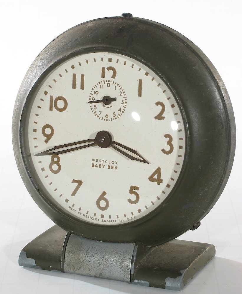 Westclox Baby Ben Style 5 Olive Drab Plain. Westclox Baby Ben Style 5 Olive Drab Plain Clock Example Photo