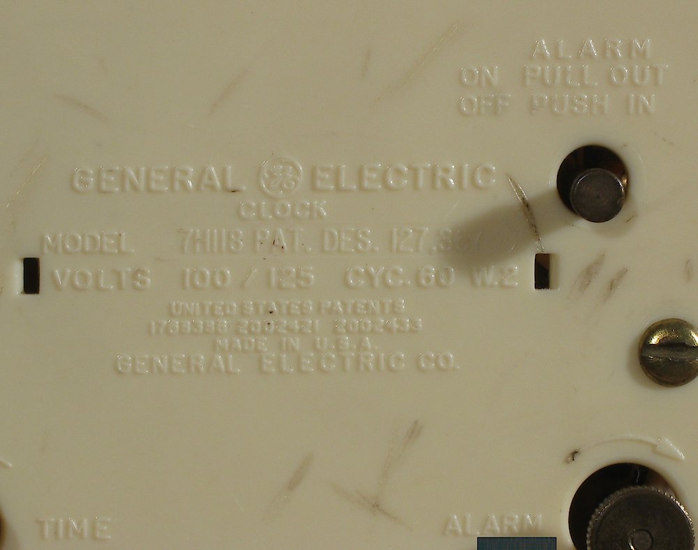 General Electric 7h118l. General Electric 7h118l Clock Example Photo