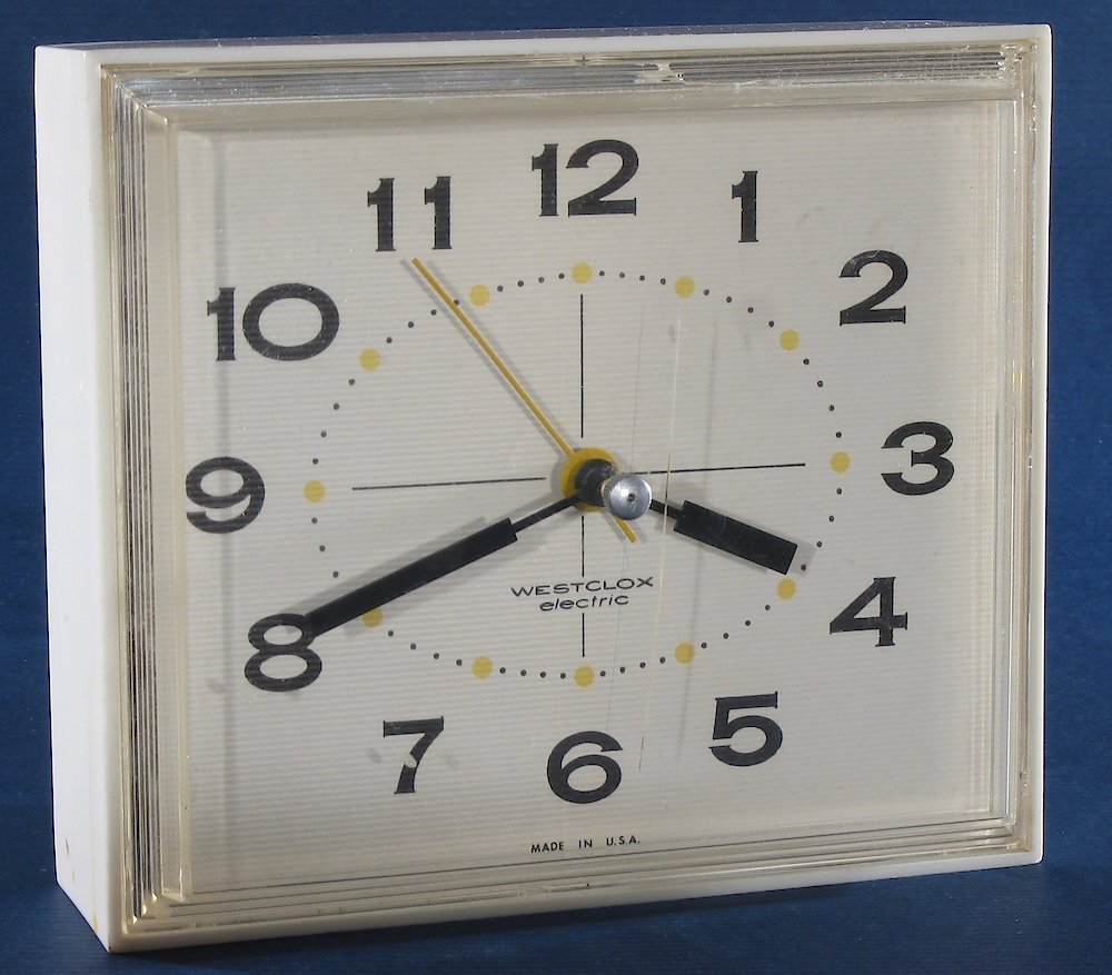 Westclox Nile White. Westclox Nile White Clock Example Photo