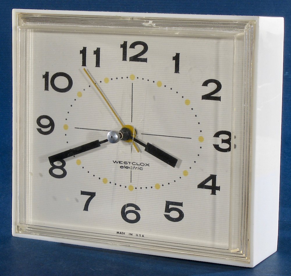 Westclox Nile White. Westclox Nile White Clock Example Photo