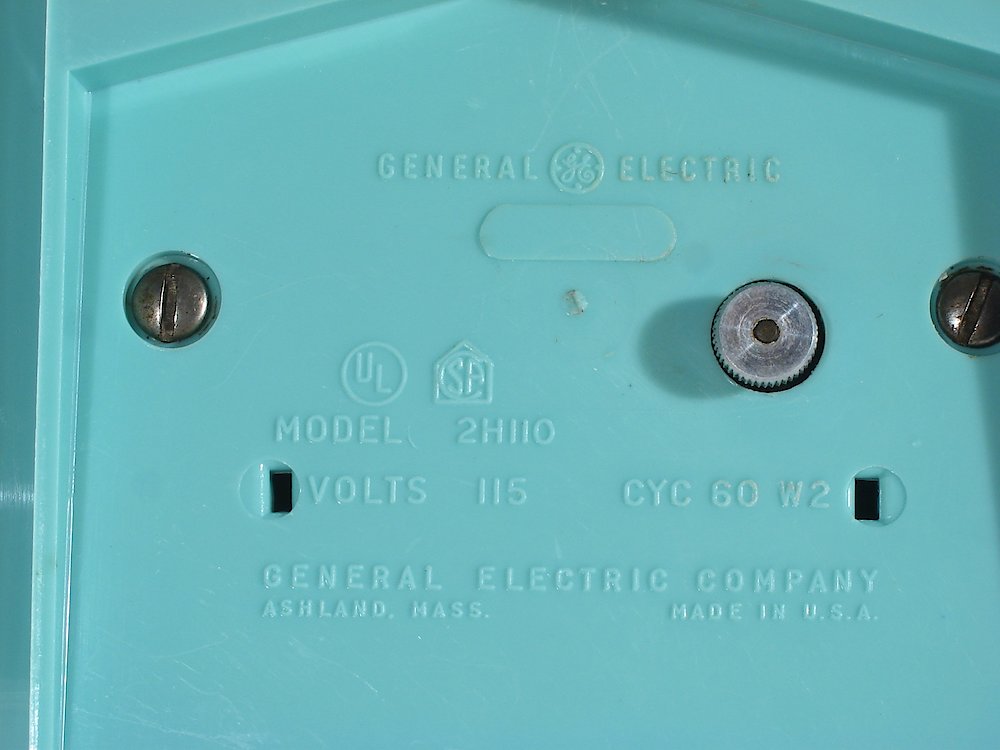 General Electric 2h110 Green. General Electric 2h110 Green Clock Example Photo