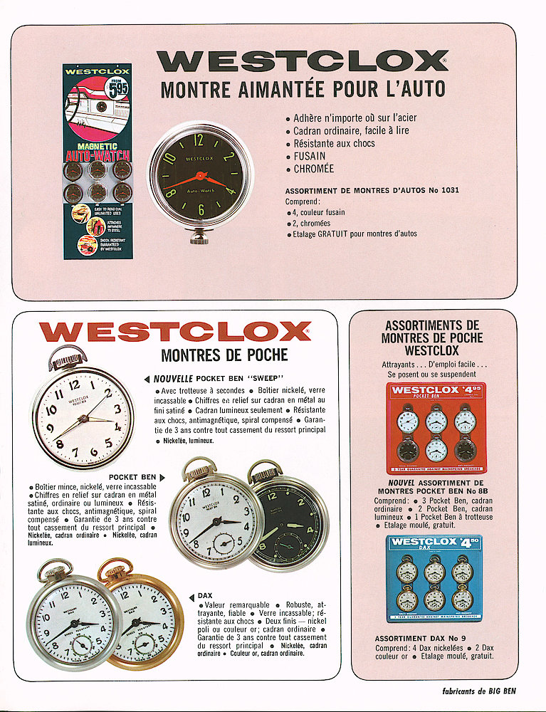 Westclox Canada 1964 Catalog, French > 9