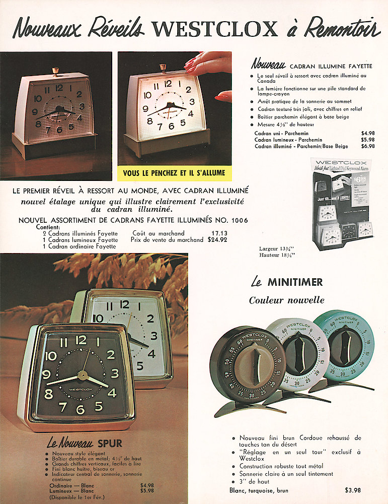 Westclox Canada Brochures, 1966 > 4-New-Models