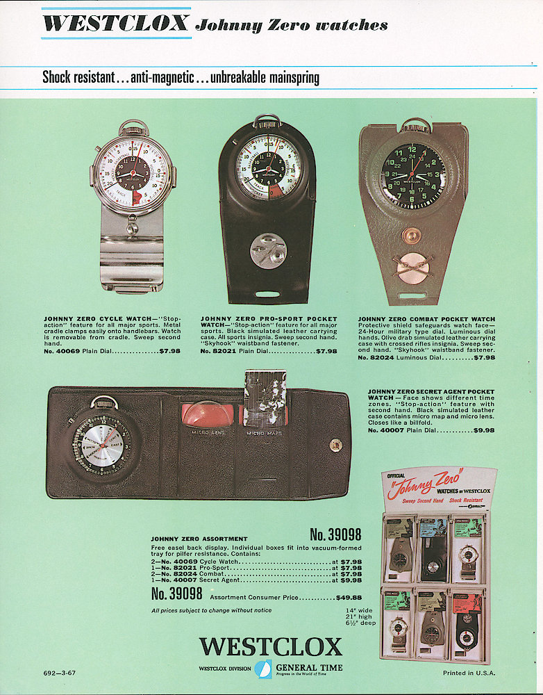 Westclox 1967 - 1968 Catalog (Partial) > 8(692--3-67)