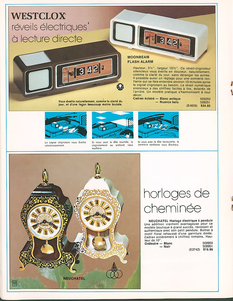 Westclox Canada 1975 - 1976 Catalog, French > 12
