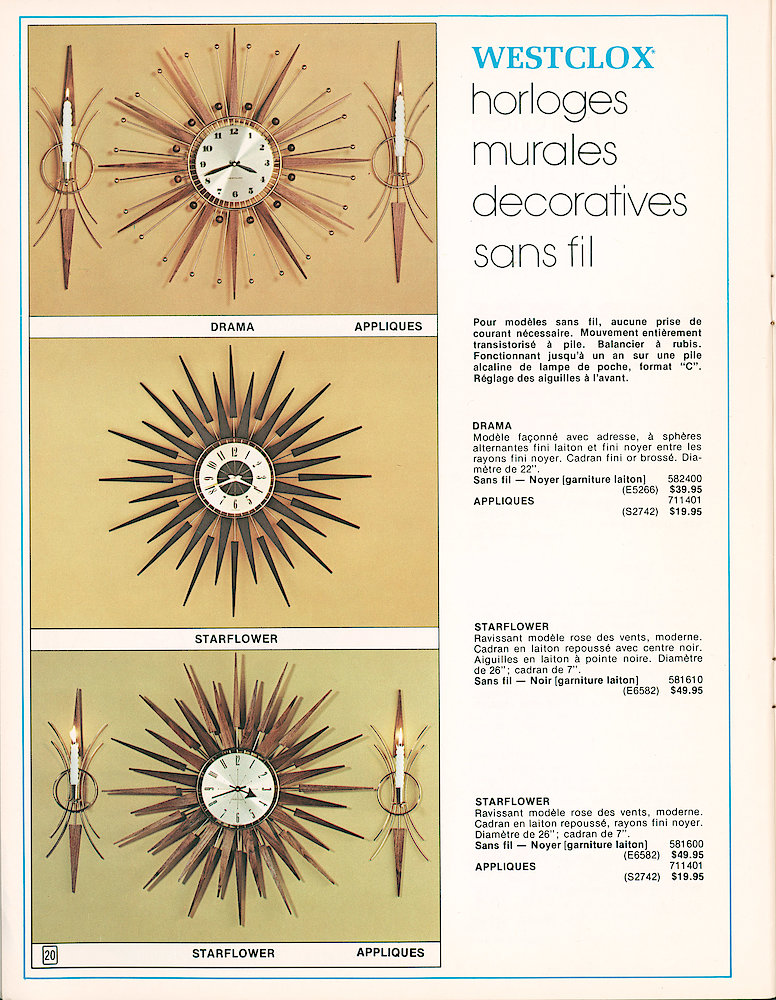 Westclox Canada 1975 - 1976 Catalog, French > 20