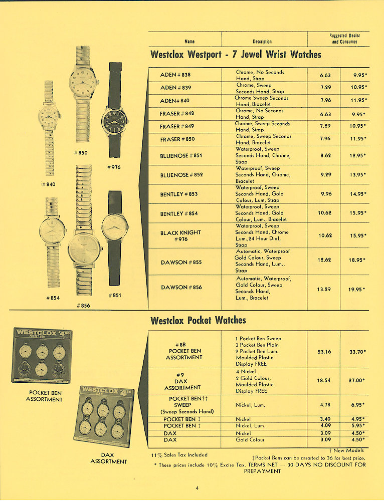 Westclox Canada Dealer and Consumer Price List No. 37. > 4