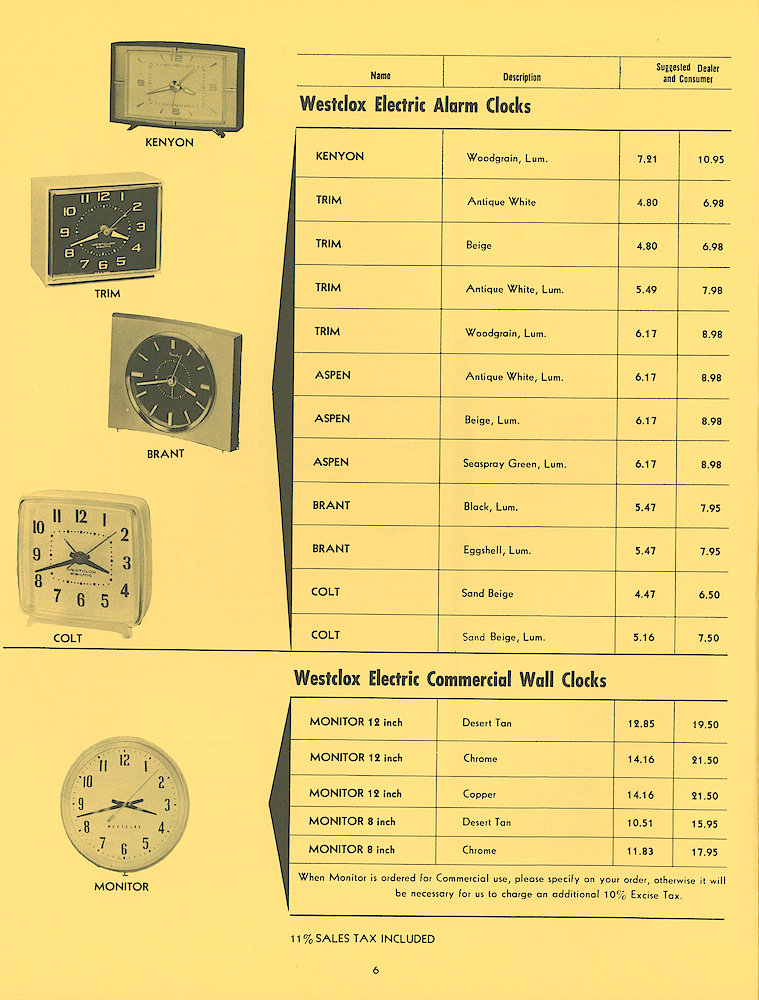 Westclox Canada Dealer and Consumer Price List No. 37. > 6