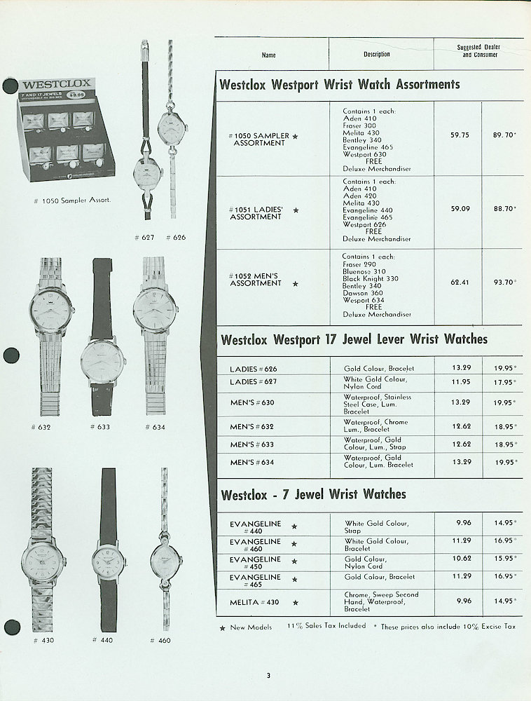 Westclox Canada Dealer and Consumer Price List No. 39. > 3