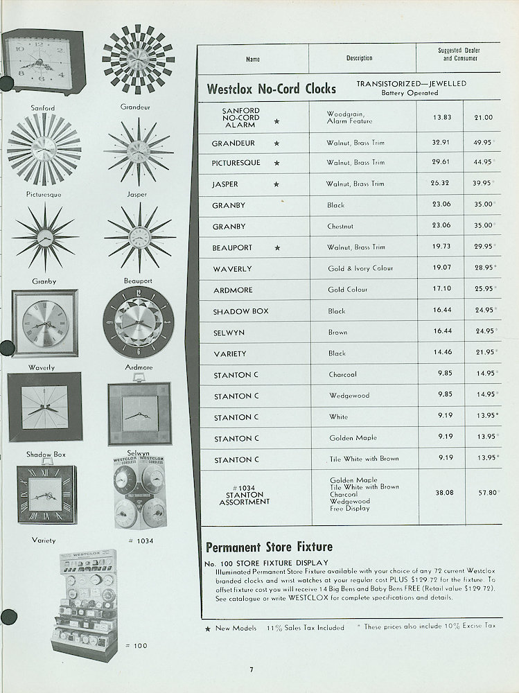 Westclox Canada Dealer and Consumer Price List No. 39. > 7