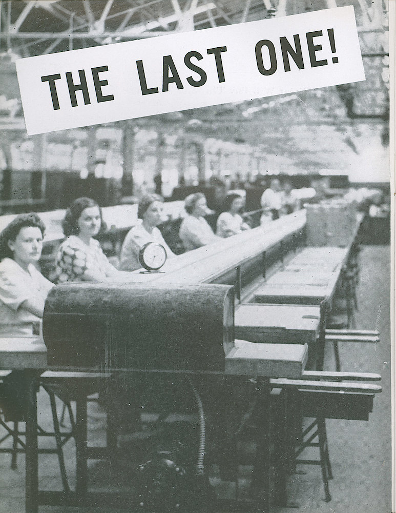 Westclox Tick Talk, August 1942, Vol. 27 No. 8 > 4. Manufacturing: The Last Big Ben Off The Assembly Line, July 31, 1942. Page 5 Has An Article To Go With This Picture.