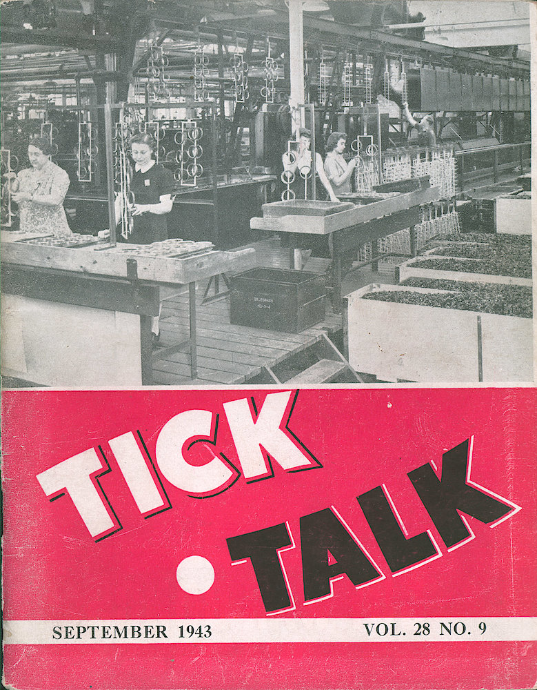 Westclox Tick Talk, September 1943, Vol. 28 No. 9 > F. Factory: A Small Section Of The Plating Department. Caption On Page 19.