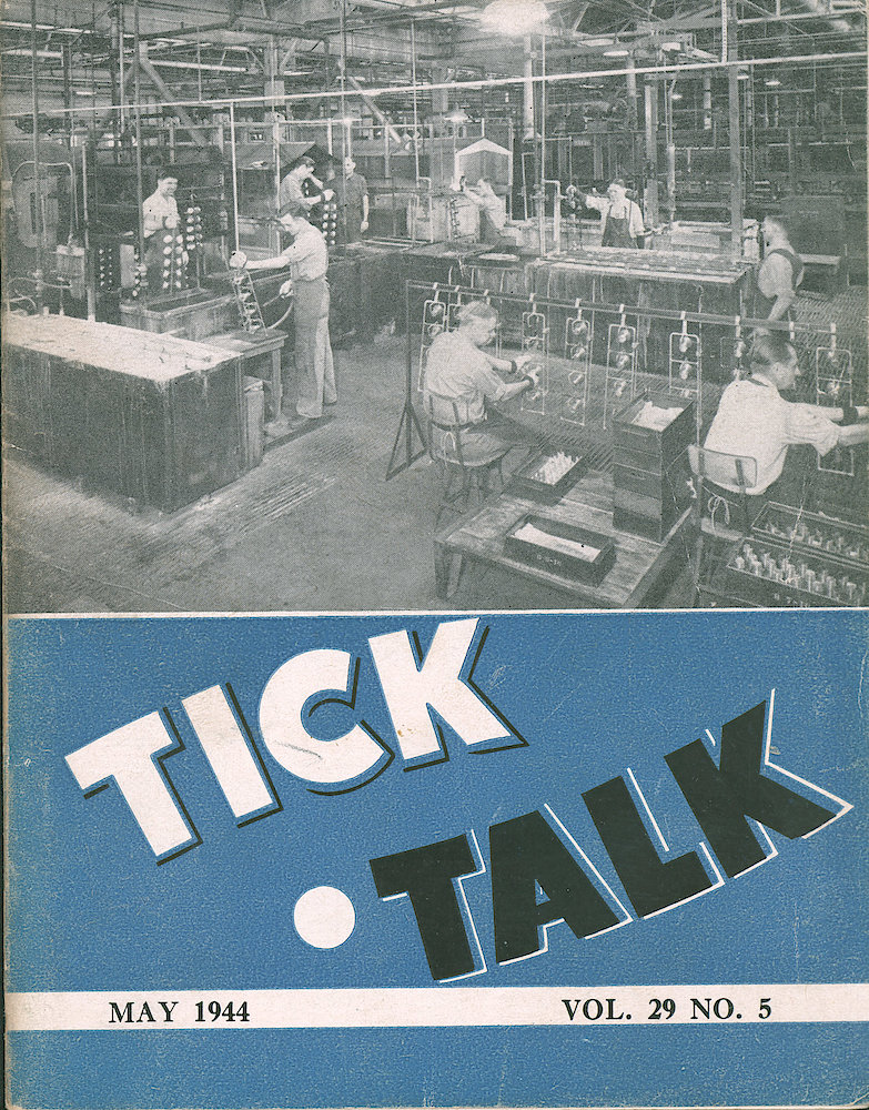 Westclox Tick Talk, May 1944, Vol. 29 No. 5 > F. Factory: View Of The Plating Department. Caption On Page 26.