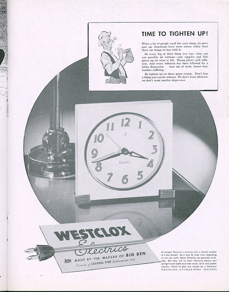 Westclox Tick Talk, September 1945, Vol. 30 No. 9 > 21. Advertisement: Time To Tighten Up