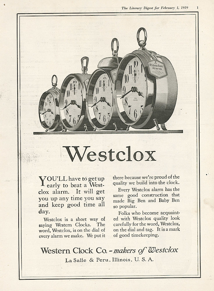 February 1, 1919 Literary Digest, p. 1