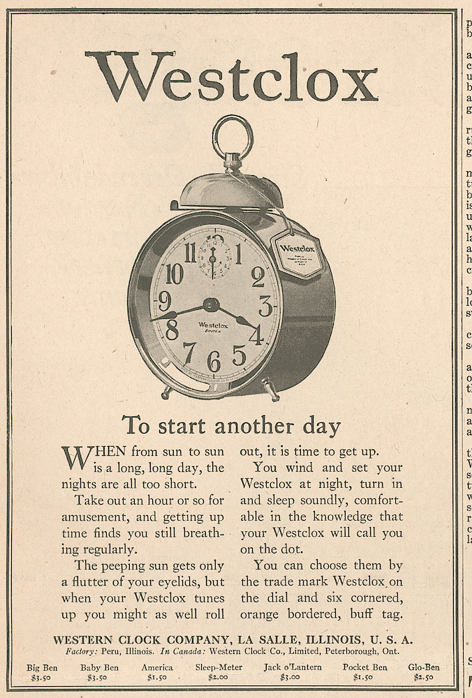 Clock & Watch Advertisement: May 10, 1924 The Country Gentleman, p. 44