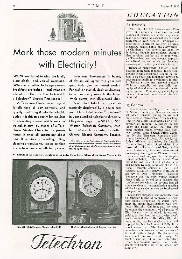 August 4, 1930 Time Magazine, p. 36