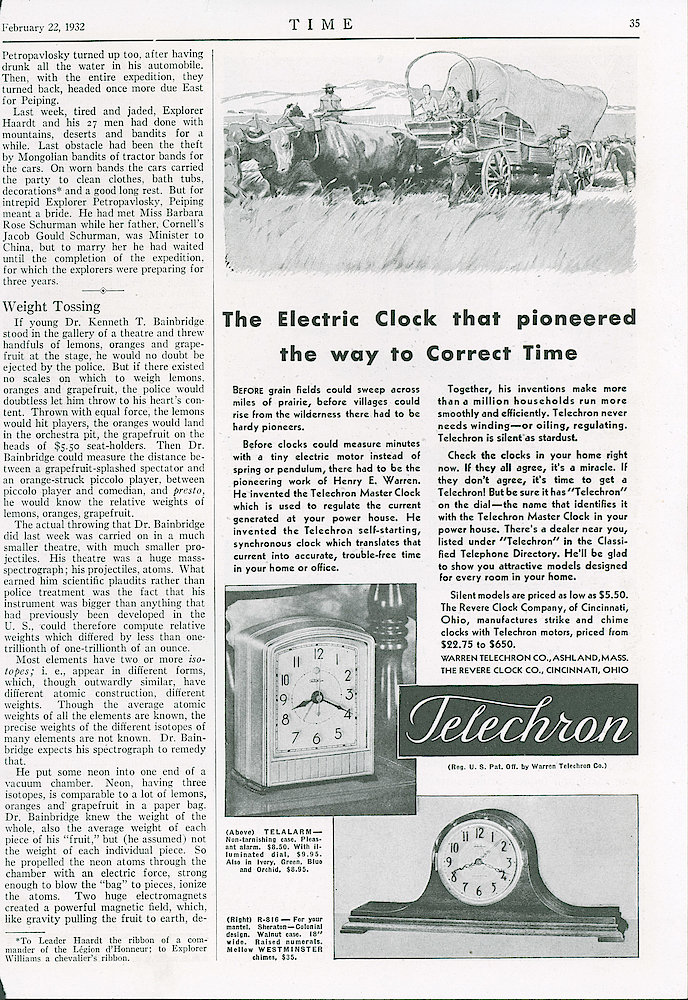 February 22, 1932 Time Magazine, p. 35